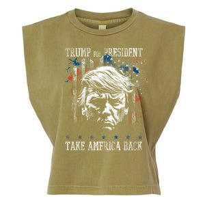 Trump 2024 Retro Take America Back Garment-Dyed Women's Muscle Tee