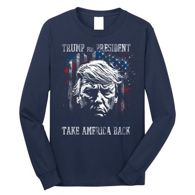 Trump 2024 Retro Take America Back Long Sleeve Shirt