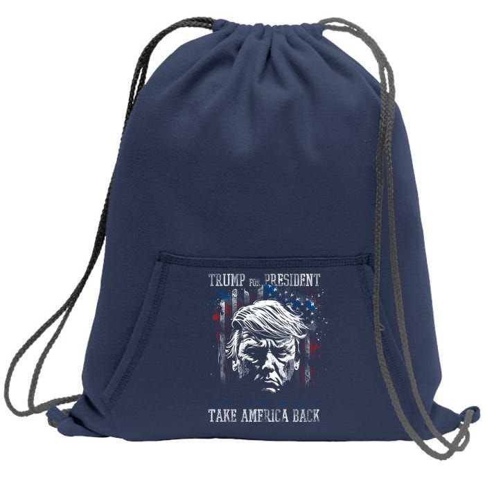 Trump 2024 Retro Take America Back Sweatshirt Cinch Pack Bag