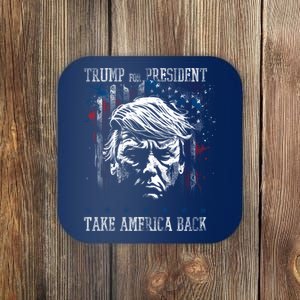 Trump 2024 Retro Take America Back Coaster