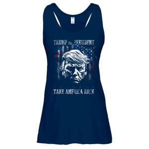 Trump 2024 Retro Take America Back Ladies Essential Flowy Tank