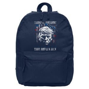 Trump 2024 Retro Take America Back 16 in Basic Backpack