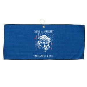 Trump 2024 Retro Take America Back Large Microfiber Waffle Golf Towel