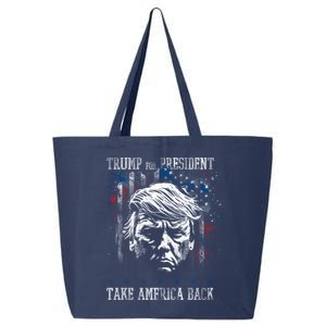 Trump 2024 Retro Take America Back 25L Jumbo Tote