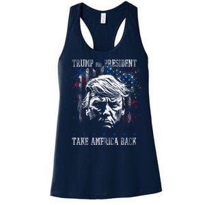 Trump 2024 Retro Take America Back Women's Racerback Tank