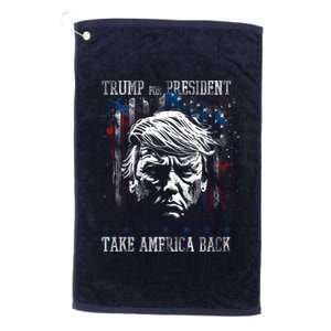 Trump 2024 Retro Take America Back Platinum Collection Golf Towel