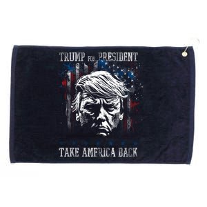 Trump 2024 Retro Take America Back Grommeted Golf Towel