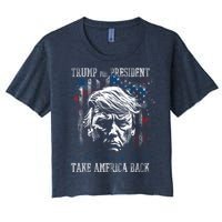 Trump 2024 Retro Take America Back Women's Crop Top Tee