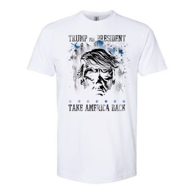 Trump 2024 Retro Take America Back Softstyle CVC T-Shirt