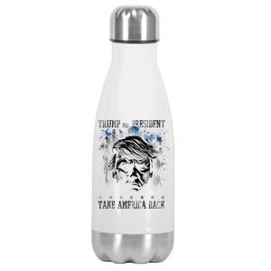 Trump 2024 Retro Take America Back Stainless Steel Insulated Water Bottle