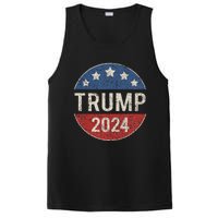 Trump 2024 Retro Campaign Button Re Elect President PosiCharge Competitor Tank