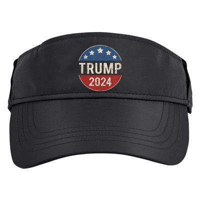 Trump 2024 Retro Campaign Button Re Elect President Trump Adult Drive Performance Visor