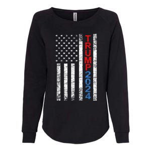 Trump 2024 Rustic Vertical American Flag Funny Gift Womens California Wash Sweatshirt