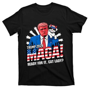 Trump 2024 Ready For It Cat Lady Maga! Patriotic Trump T-Shirt