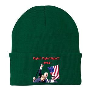 Trump 2024 Raise Fist Pump Shooting Bloody Rally Knit Cap Winter Beanie