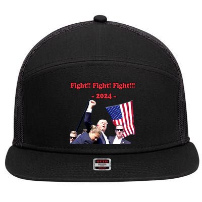 Trump 2024 Raise Fist Pump Shooting Bloody Rally 7 Panel Mesh Trucker Snapback Hat