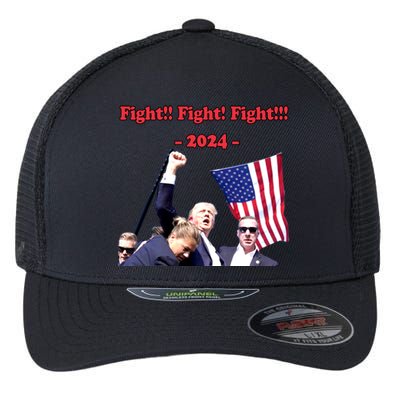 Trump 2024 Raise Fist Pump Shooting Bloody Rally Flexfit Unipanel Trucker Cap