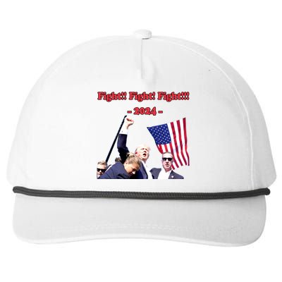 Trump 2024 Raise Fist Pump Shooting Bloody Rally Snapback Five-Panel Rope Hat