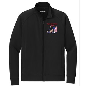 Trump 2024 Raise Fist Pump Shooting Bloody Rally Stretch Full-Zip Cadet Jacket