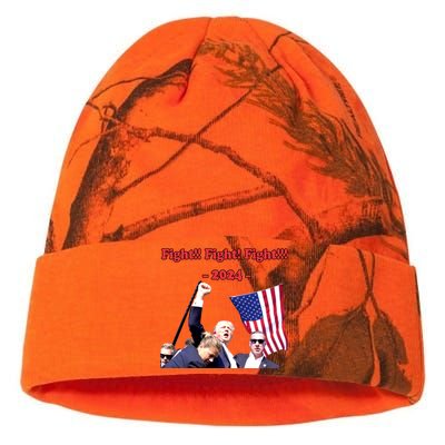 Trump 2024 Raise Fist Pump Shooting Bloody Rally Kati Licensed 12" Camo Beanie