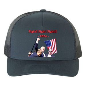 Trump 2024 Raise Fist Pump Shooting Bloody Rally Yupoong Adult 5-Panel Trucker Hat