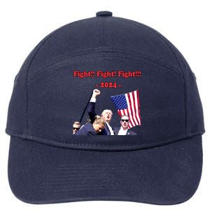 Trump 2024 Raise Fist Pump Shooting Bloody Rally 7-Panel Snapback Hat