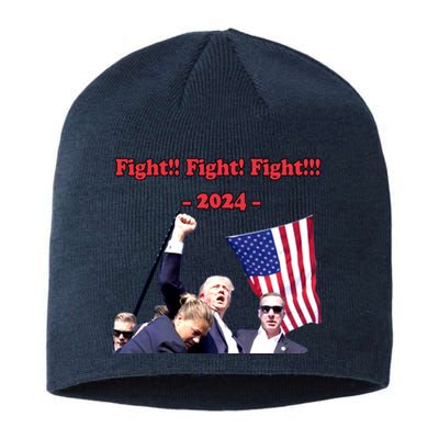 Trump 2024 Raise Fist Pump Shooting Bloody Rally Sustainable Beanie