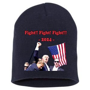 Trump 2024 Raise Fist Pump Shooting Bloody Rally Short Acrylic Beanie