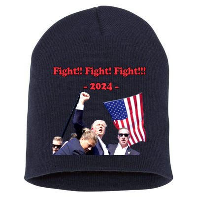 Trump 2024 Raise Fist Pump Shooting Bloody Rally Short Acrylic Beanie