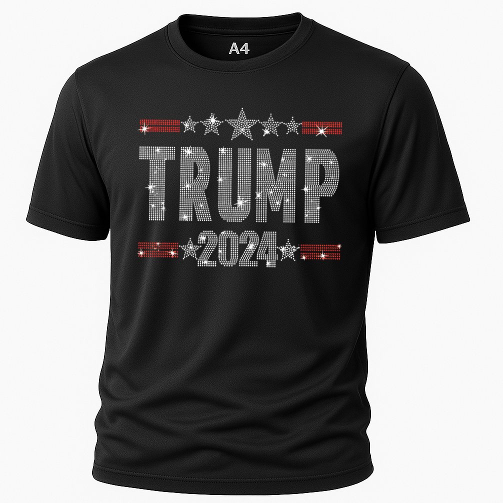 Trump 2024 Rhinestone Trump Rally Cooling Performance Crew T-Shirt