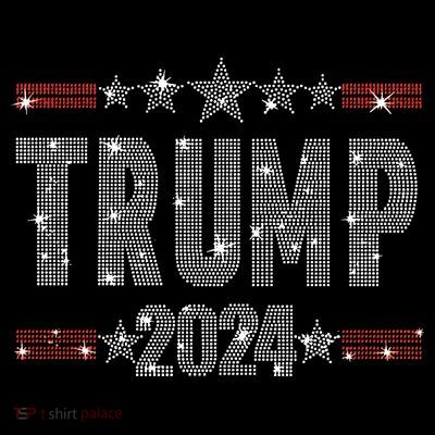 Trump 2024 Rhinestone Trump Rally T-Shirt