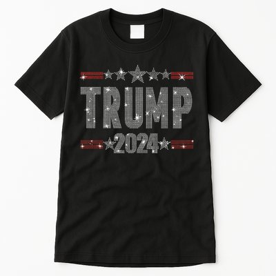 Trump 2024 Rhinestone Trump Rally Tall T-Shirt