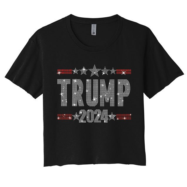 Trump 2024 Rhinestone Trump Rally Crop Top