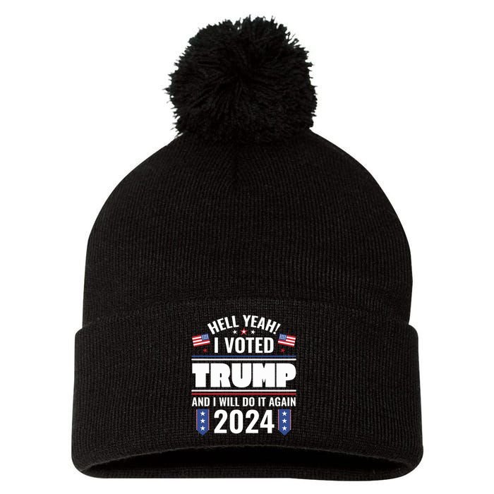 Trump 2024 Republicans Pom Pom 12in Knit Beanie