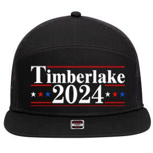 Timberlake 2024 Retro Meme Political 7 Panel Mesh Trucker Snapback Hat