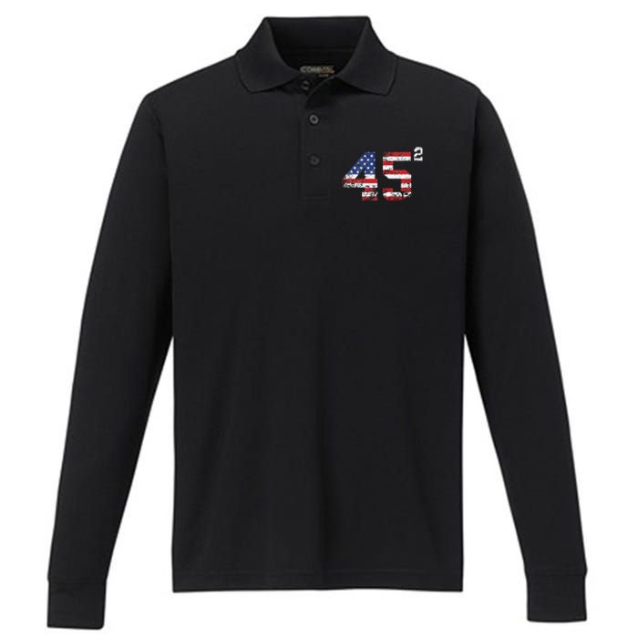 Trump 2024 Save America Save America Again Trump Performance Long Sleeve Polo