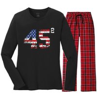 Trump 2024 Save America Save America Again Trump Women's Long Sleeve Flannel Pajama Set 