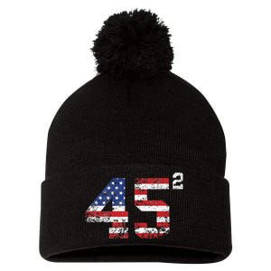 Trump 2024 Save America Save America Again Trump Pom Pom 12in Knit Beanie