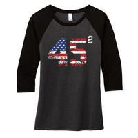 Trump 2024 Save America Save America Again Trump Women's Tri-Blend 3/4-Sleeve Raglan Shirt