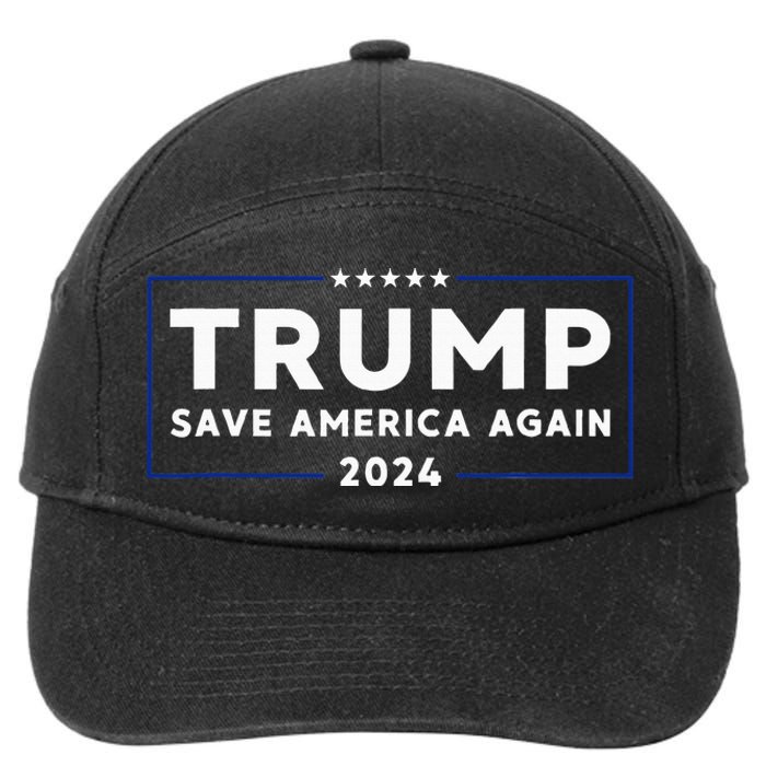 Trump 2024 Save America Save America Again Trump 7-Panel Snapback Hat