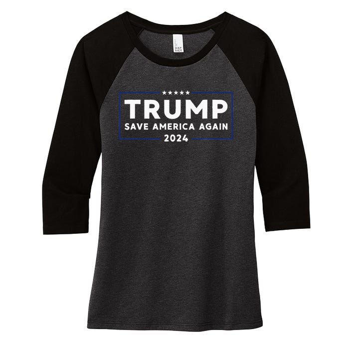 Trump 2024 Save America Save America Again Trump Women's Tri-Blend 3/4-Sleeve Raglan Shirt