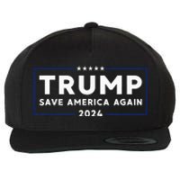 Trump 2024 Save America Save America Again Trump Wool Snapback Cap