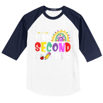 Team 2Nd Second Grade Teacher Back To School Vintage Gift Baseball Sleeve Shirt