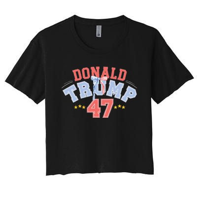 Trump 2024 Second Term Classic 47th President Cute American Women's Crop Top Tee