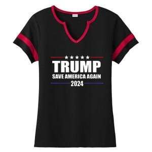 Trump 2024 Save America Save America Again Trump Ladies Halftime Notch Neck Tee