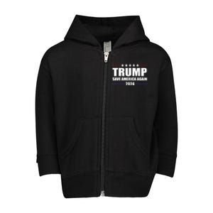 Trump 2024 Save America Save America Again Trump Toddler Zip Fleece Hoodie