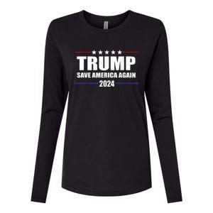 Trump 2024 Save America Save America Again Trump Womens Cotton Relaxed Long Sleeve T-Shirt