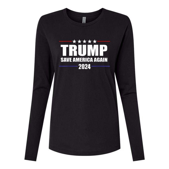 Trump 2024 Save America Save America Again Trump Womens Cotton Relaxed Long Sleeve T-Shirt