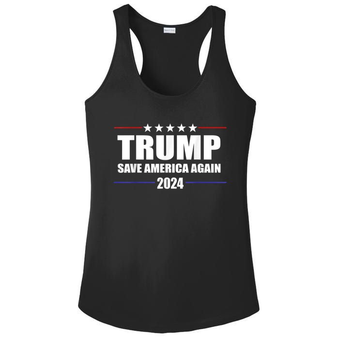 Trump 2024 Save America Save America Again Trump Ladies PosiCharge Competitor Racerback Tank