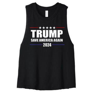 Trump 2024 Save America Save America Again Trump Women's Racerback Cropped Tank